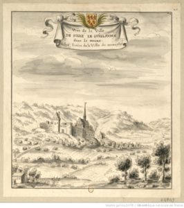Louis Boudan, Veüe de la ville de Sillé le Guillaume, dans le Maine, a Six lieües de la Ville du mans, 1695. Source gallica.bnf.fr / BnF